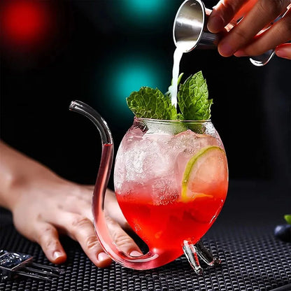 Wine Glass Cup Cocktail Glass Cup with Straw for Beverage Beer Wine Glasses Clear Drinkware Bar Tool