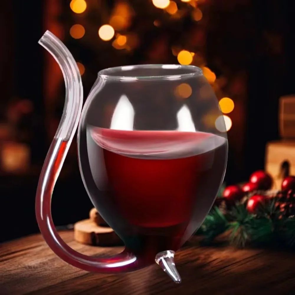 Wine Glass Cup Cocktail Glass Cup with Straw for Beverage Beer Wine Glasses Clear Drinkware Bar Tool