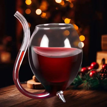 Wine Glass Cup Cocktail Glass Cup with Straw for Beverage Beer Wine Glasses Clear Drinkware Bar Tool