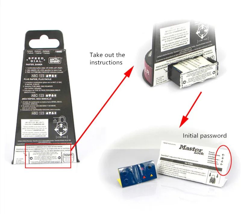 Directional Password Padlock for Gym School Health Club Portable Anti Shim Secure Lock