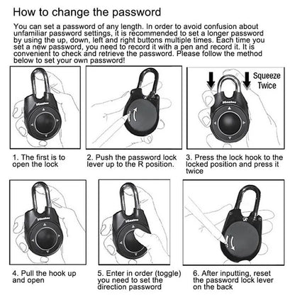 Directional Password Padlock for Gym School Health Club Portable Anti Shim Secure Lock