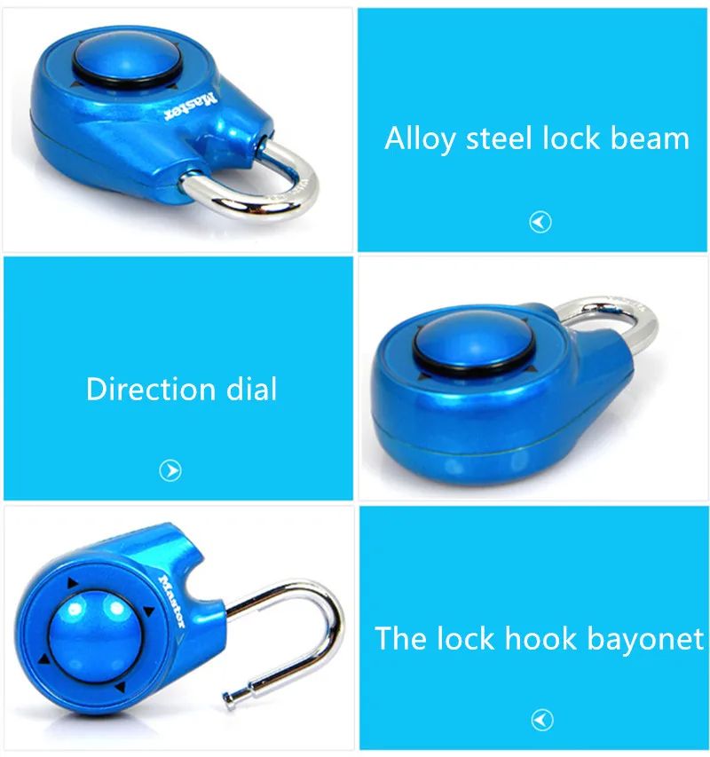 Directional Password Padlock for Gym School Health Club Portable Anti Shim Secure Lock
