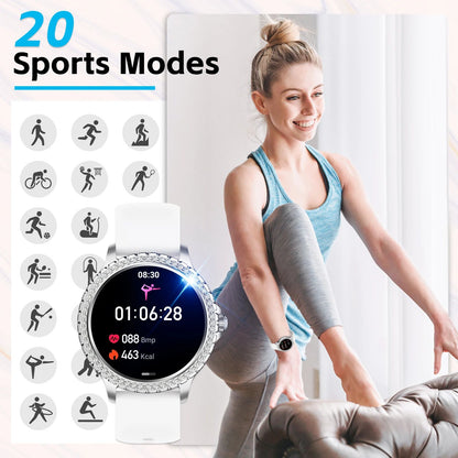 Women Smartwatch with Heart Rate & Sleep Monitor Fitness Tracker, Pedometer for Android & iPhone