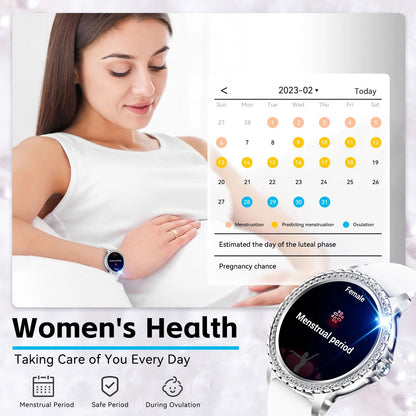 Women Smartwatch with Heart Rate & Sleep Monitor Fitness Tracker, Pedometer for Android & iPhone