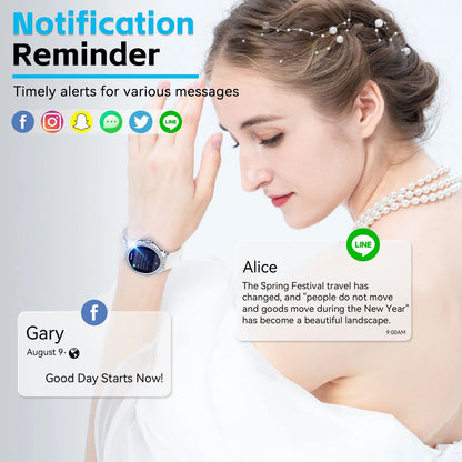 Women Smartwatch with Heart Rate & Sleep Monitor Fitness Tracker, Pedometer for Android & iPhone