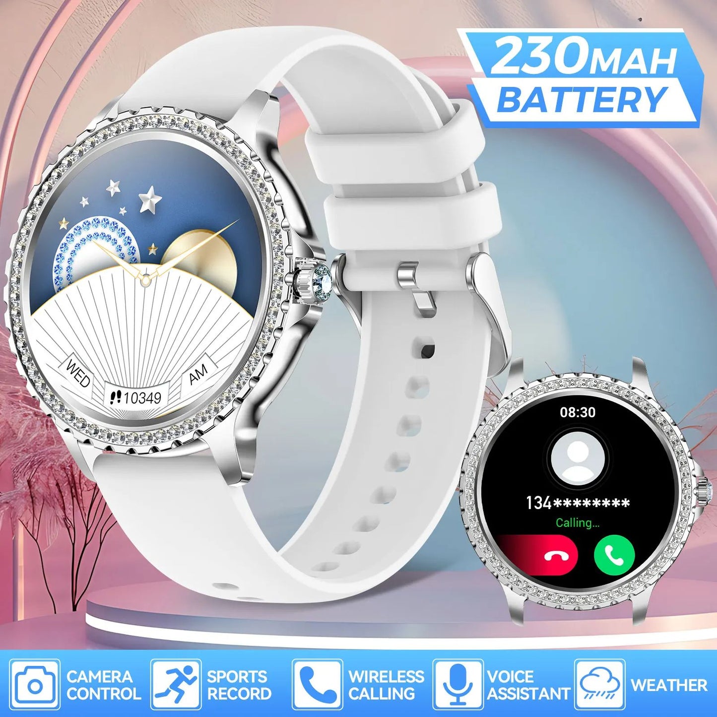 Women Smartwatch with Heart Rate & Sleep Monitor Fitness Tracker, Pedometer for Android & iPhone