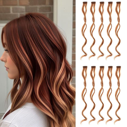 Colorful Curly Hair Extensions, Synthetic Long Hairpiece for Girls, Women & Kids (Perfect Party Wig)