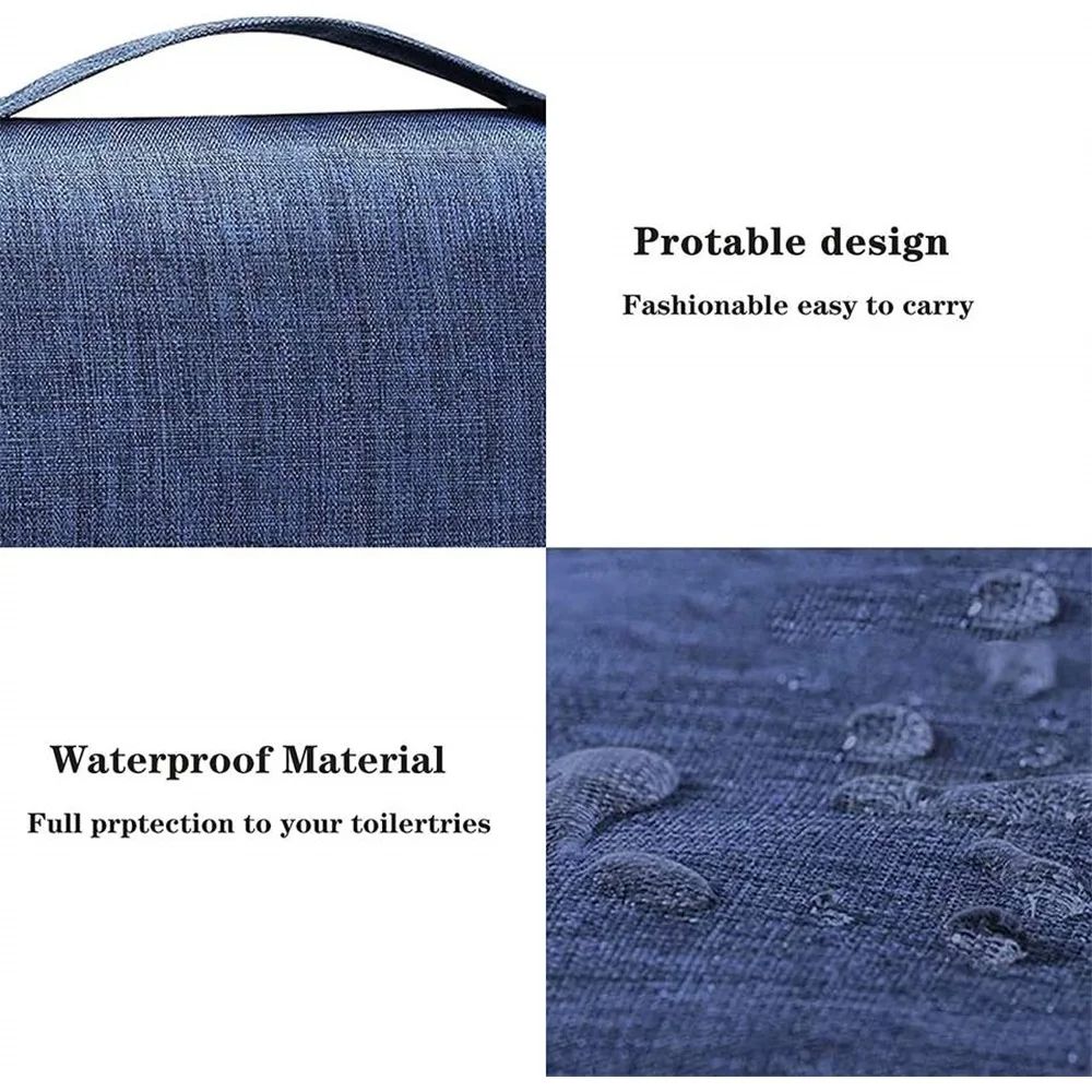 Waterproof Travel Toiletry Bag, Hanging Hook Design, Large Cosmetic Storage for Women & Men, Perfect for On the Go Use