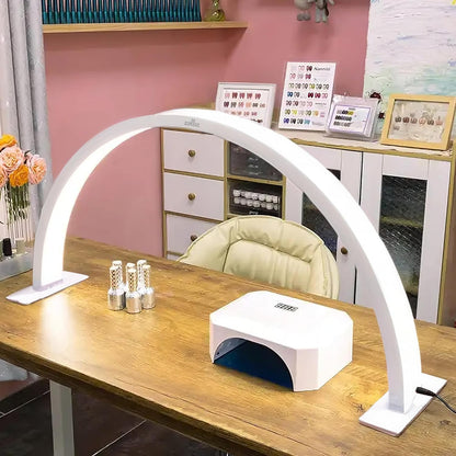 Half-Moon Nail Tech Desk Lamp, Perfect LED Nail Table Lamp for Manicure, Lash Tech, Tattoo & Nail Desk Light