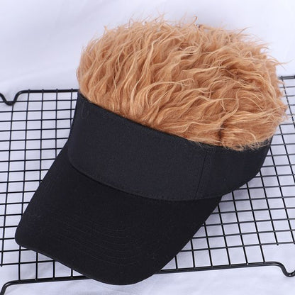 Adjustable Sun Visor for Men & Women, Stylish Baseball Cap with Spiked Fake Hair for Casual Sun Protection
