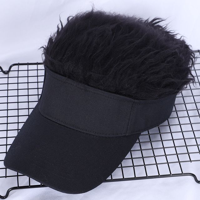 Adjustable Sun Visor for Men & Women, Stylish Baseball Cap with Spiked Fake Hair for Casual Sun Protection