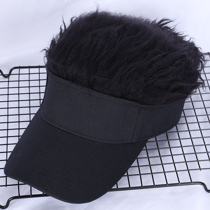 Adjustable Sun Visor for Men & Women, Stylish Baseball Cap with Spiked Fake Hair for Casual Sun Protection