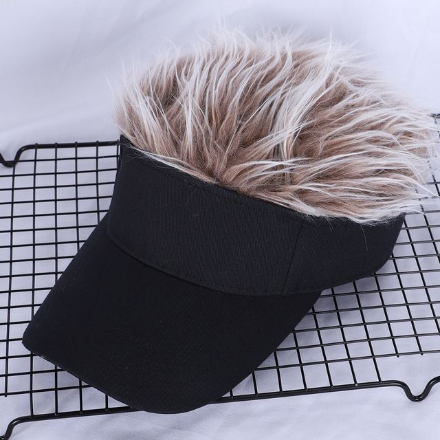 Adjustable Sun Visor for Men & Women, Stylish Baseball Cap with Spiked Fake Hair for Casual Sun Protection
