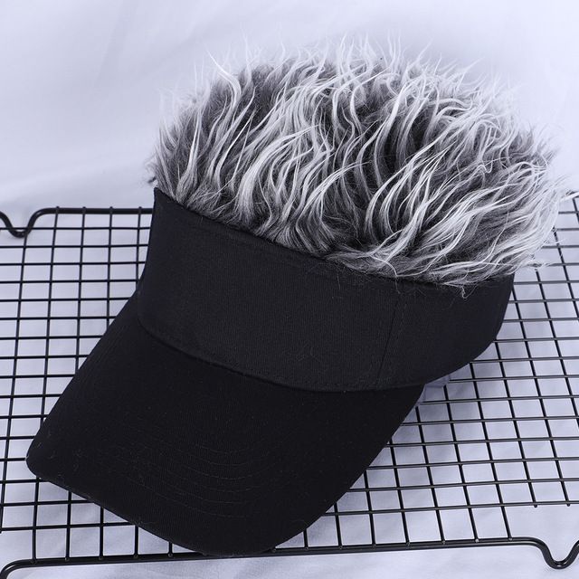 Adjustable Sun Visor for Men & Women, Stylish Baseball Cap with Spiked Fake Hair for Casual Sun Protection