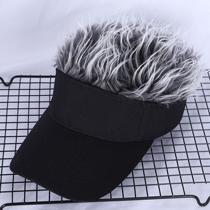 Adjustable Sun Visor for Men & Women, Stylish Baseball Cap with Spiked Fake Hair for Casual Sun Protection