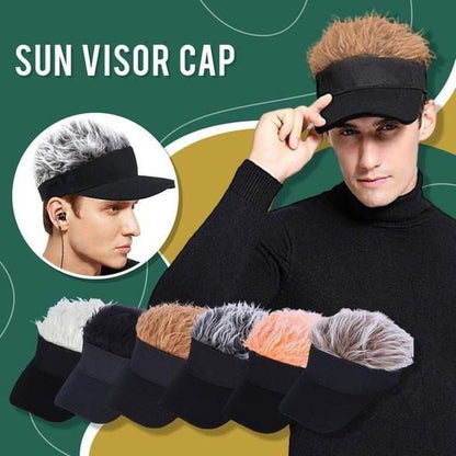Adjustable Sun Visor for Men & Women, Stylish Baseball Cap with Spiked Fake Hair for Casual Sun Protection
