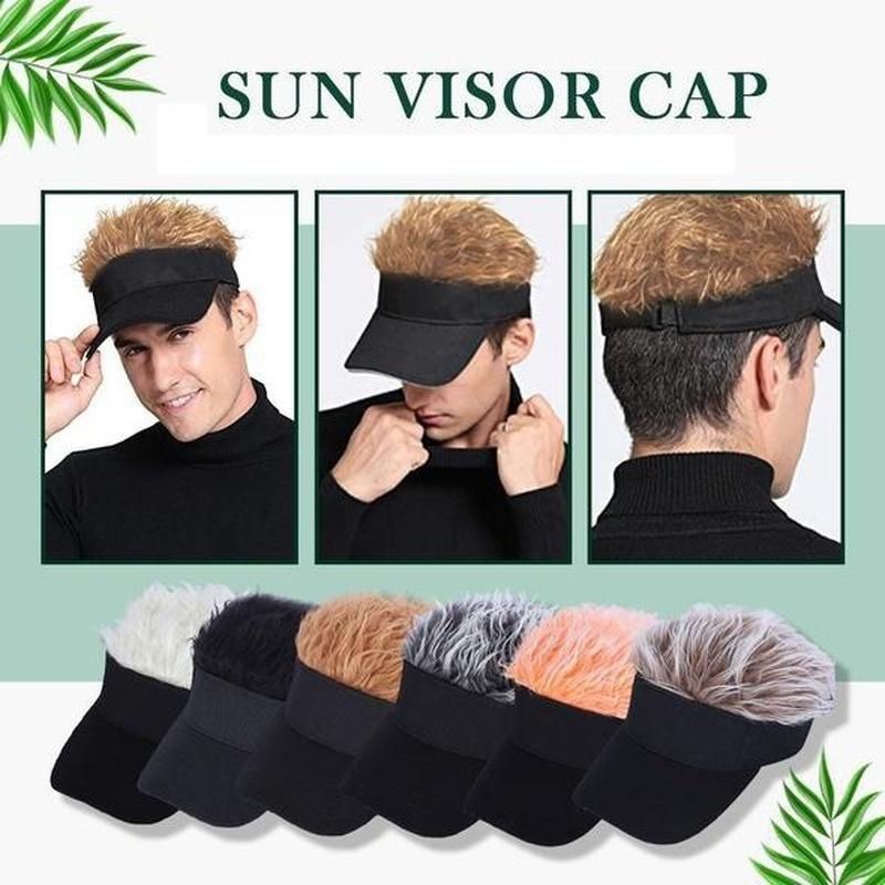Adjustable Sun Visor for Men & Women, Stylish Baseball Cap with Spiked Fake Hair for Casual Sun Protection