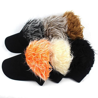 Adjustable Sun Visor for Men & Women, Stylish Baseball Cap with Spiked Fake Hair for Casual Sun Protection