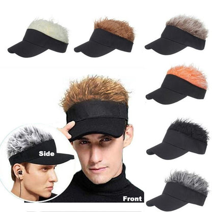 Adjustable Sun Visor for Men & Women, Stylish Baseball Cap with Spiked Fake Hair for Casual Sun Protection