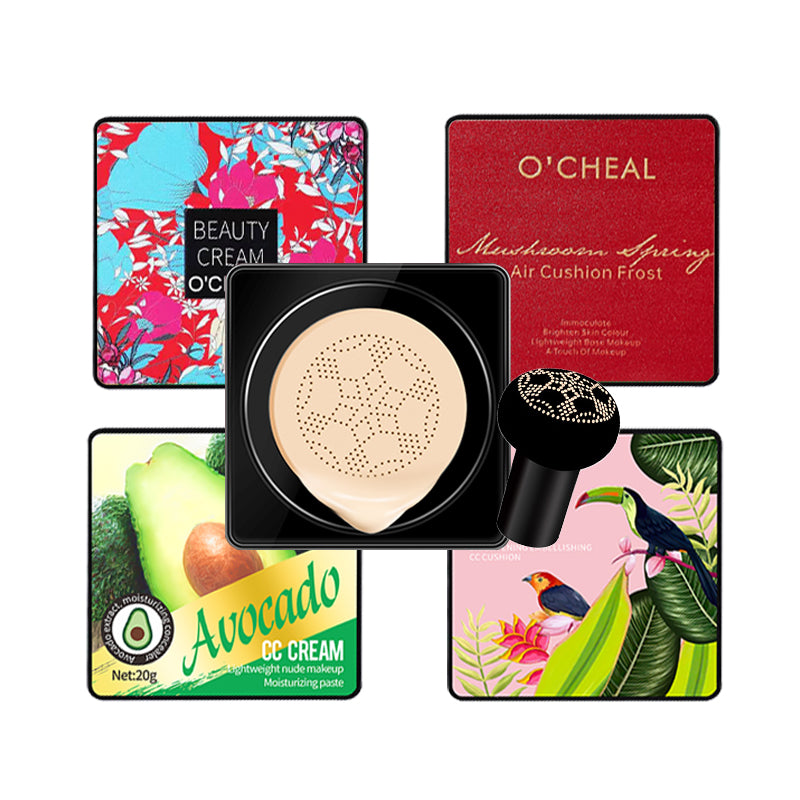 Mushroom Head BB Cream Foundation, Long-Lasting Concealer Cushion for Flawless Face Makeup