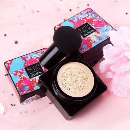 Mushroom Head BB Cream Foundation, Long-Lasting Concealer Cushion for Flawless Face Makeup