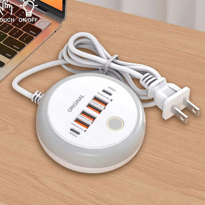 Multi Port USB C Wall Charger with Type C Fast Charging & Adapter for iPhone Quick Mobile Phone Charger