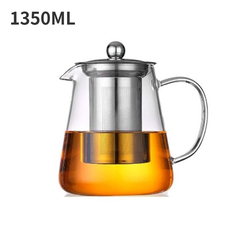 Heat Resistant Glass Teapot with Stainless Steel Infuser, Kung Fu Teaware Set