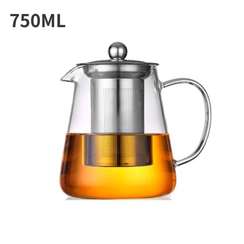Heat Resistant Glass Teapot with Stainless Steel Infuser, Kung Fu Teaware Set