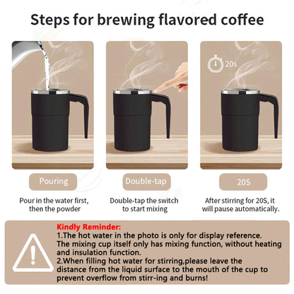 Electric Coffee Self Mixing Mug Rechargeable, Waterproof, BPA-Free Automatic Stirring Cup for Coffee, Tea, and More