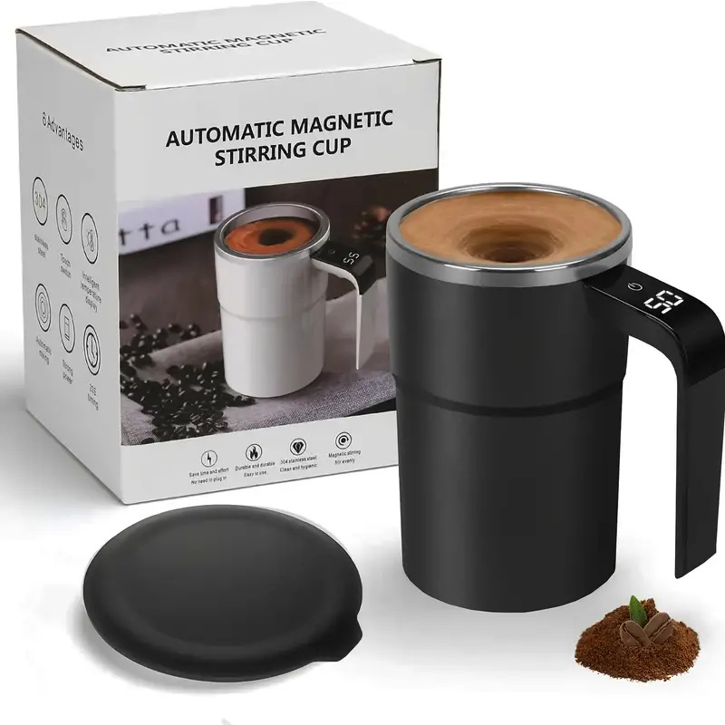 Electric Coffee Self Mixing Mug Rechargeable, Waterproof, BPA-Free Automatic Stirring Cup for Coffee, Tea, and More
