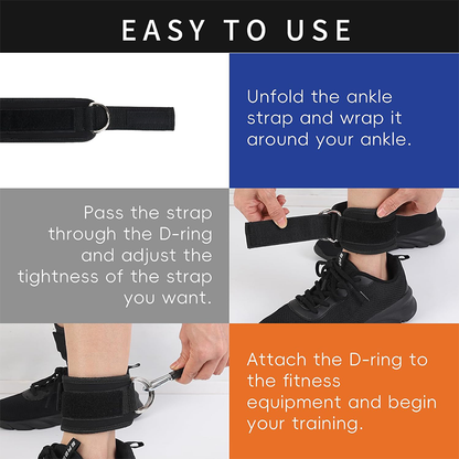 Adjustable Ankle Strap for Cable Machine and Resistance Band Glute Leg Hip Training