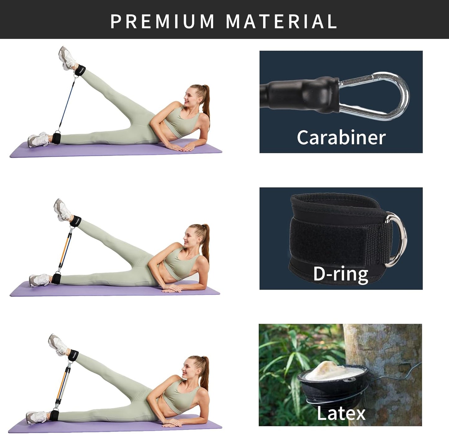 Adjustable Ankle Strap for Cable Machine and Resistance Band Glute Leg Hip Training