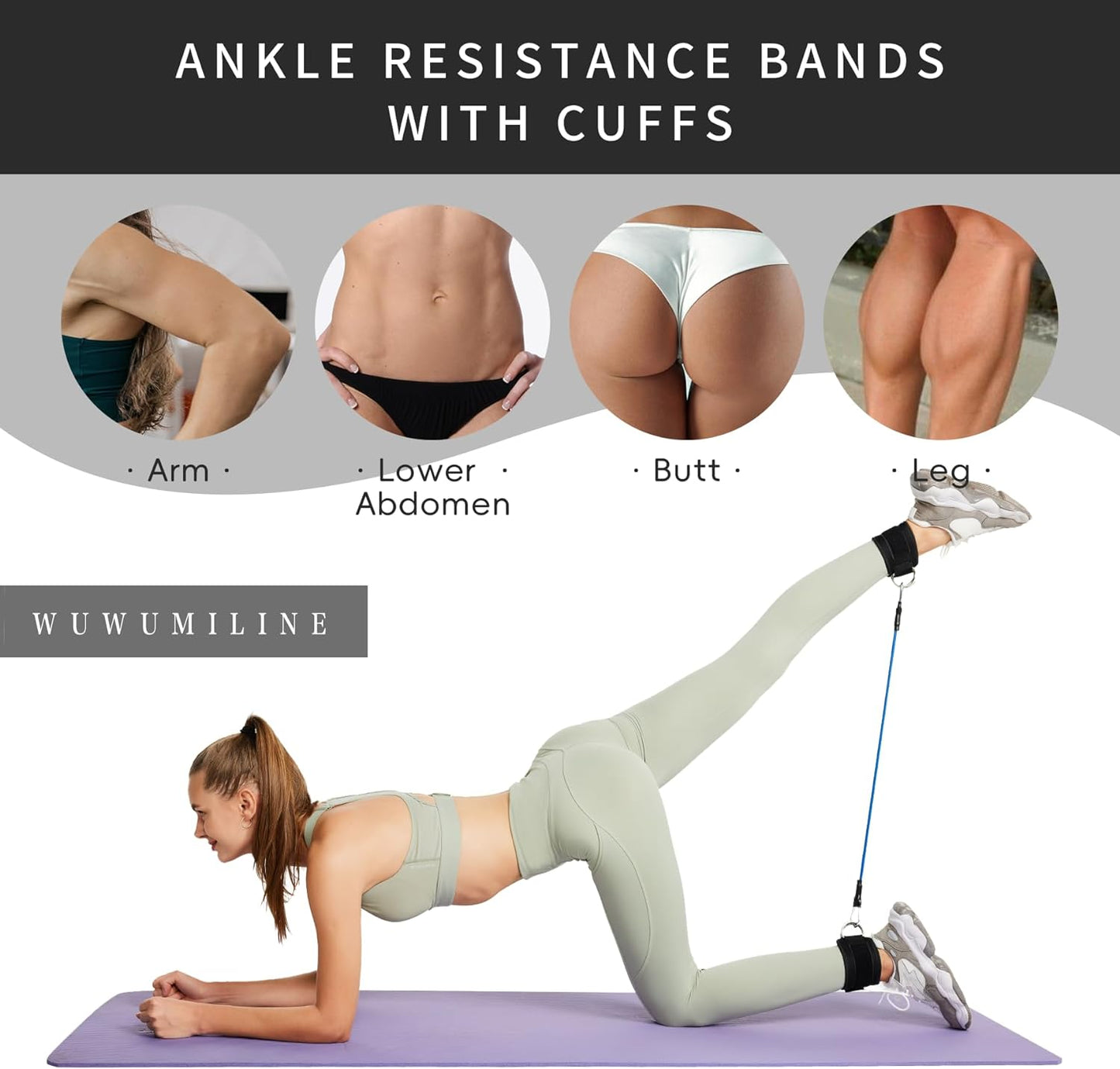 Adjustable Ankle Strap for Cable Machine and Resistance Band Glute Leg Hip Training