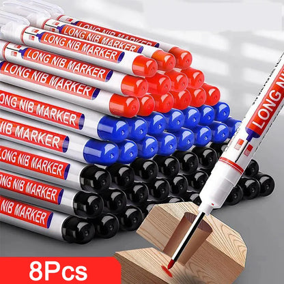 Deep Hole Long Nib Head Markers, Waterproof Multi-Purpose Pen for Metal, Wood & Glass