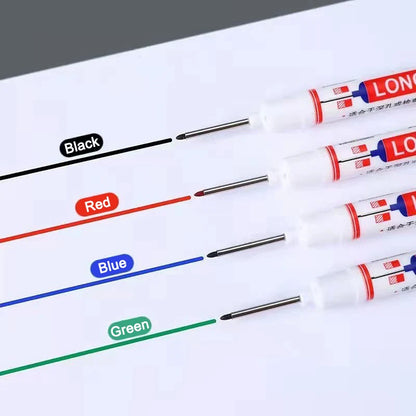 Deep Hole Long Nib Head Markers, Waterproof Multi-Purpose Pen for Metal, Wood & Glass