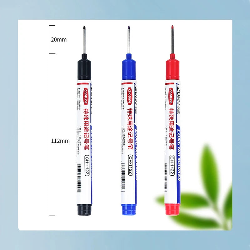 Deep Hole Long Nib Head Markers, Waterproof Multi-Purpose Pen for Metal, Wood & Glass