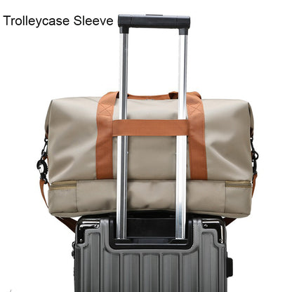 Portable Fitness Duffle Bag, Carry-On Luggage for Gym, Travel & Work | Trolley Strap , Shoe Compartment