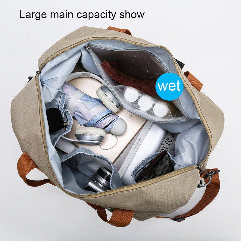 Portable Fitness Duffle Bag, Carry-On Luggage for Gym, Travel & Work | Trolley Strap , Shoe Compartment