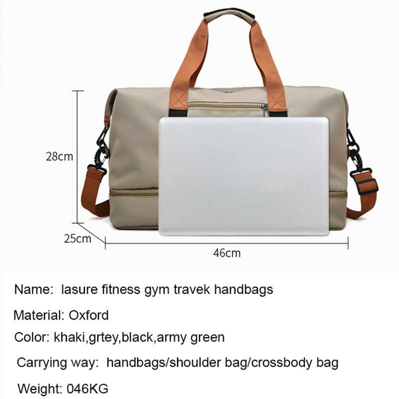 Portable Fitness Duffle Bag, Carry-On Luggage for Gym, Travel & Work | Trolley Strap , Shoe Compartment