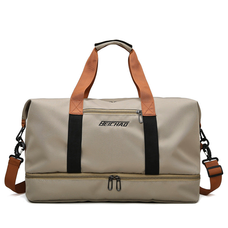 Portable Fitness Duffle Bag, Carry-On Luggage for Gym, Travel & Work | Trolley Strap , Shoe Compartment