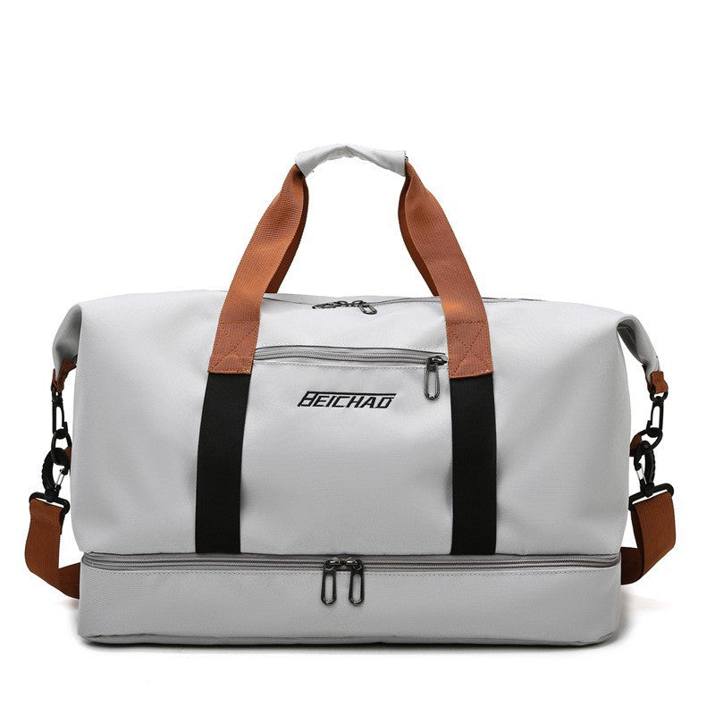 Portable Fitness Duffle Bag, Carry-On Luggage for Gym, Travel & Work | Trolley Strap , Shoe Compartment