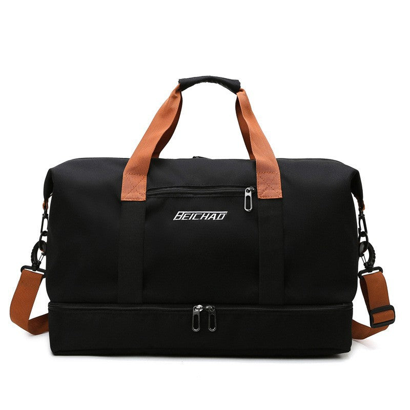 Portable Fitness Duffle Bag, Carry-On Luggage for Gym, Travel & Work | Trolley Strap , Shoe Compartment