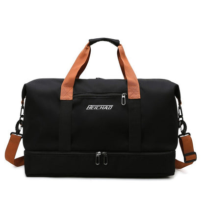 Portable Fitness Duffle Bag, Carry-On Luggage for Gym, Travel & Work | Trolley Strap , Shoe Compartment