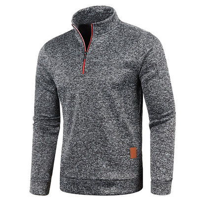 Sweatshirt for Men Fleece Lined Pullover with V Neck & Windproof Design
