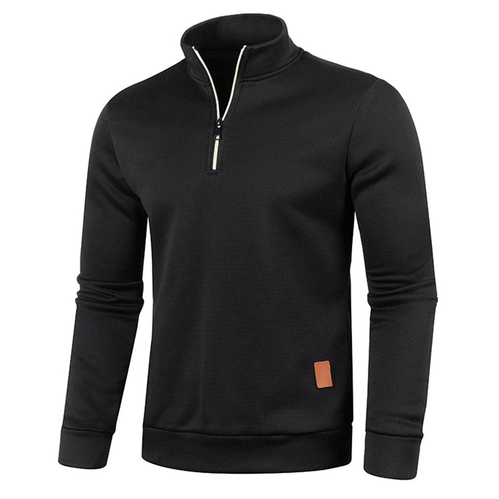 Sweatshirt for Men Fleece Lined Pullover with V Neck & Windproof Design