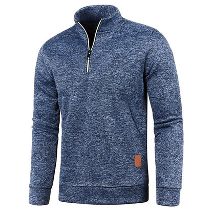Sweatshirt for Men Fleece Lined Pullover with V Neck & Windproof Design
