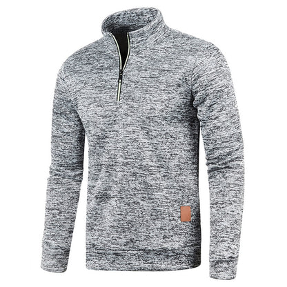 Sweatshirt for Men Fleece Lined Pullover with V Neck & Windproof Design