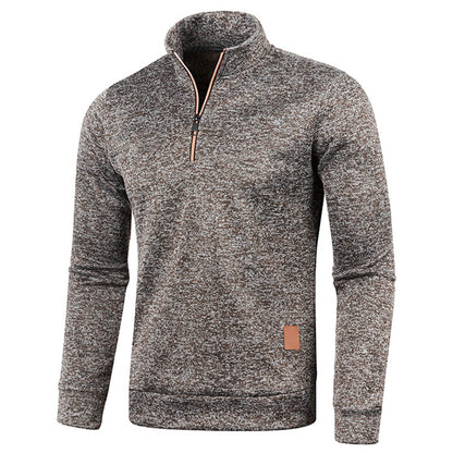 Sweatshirt for Men Fleece Lined Pullover with V Neck & Windproof Design