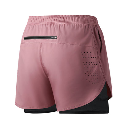 Men Running Shorts Quick-Drying Fitness Shorts Double Layer Workout Pants for Training & Bodybuilding