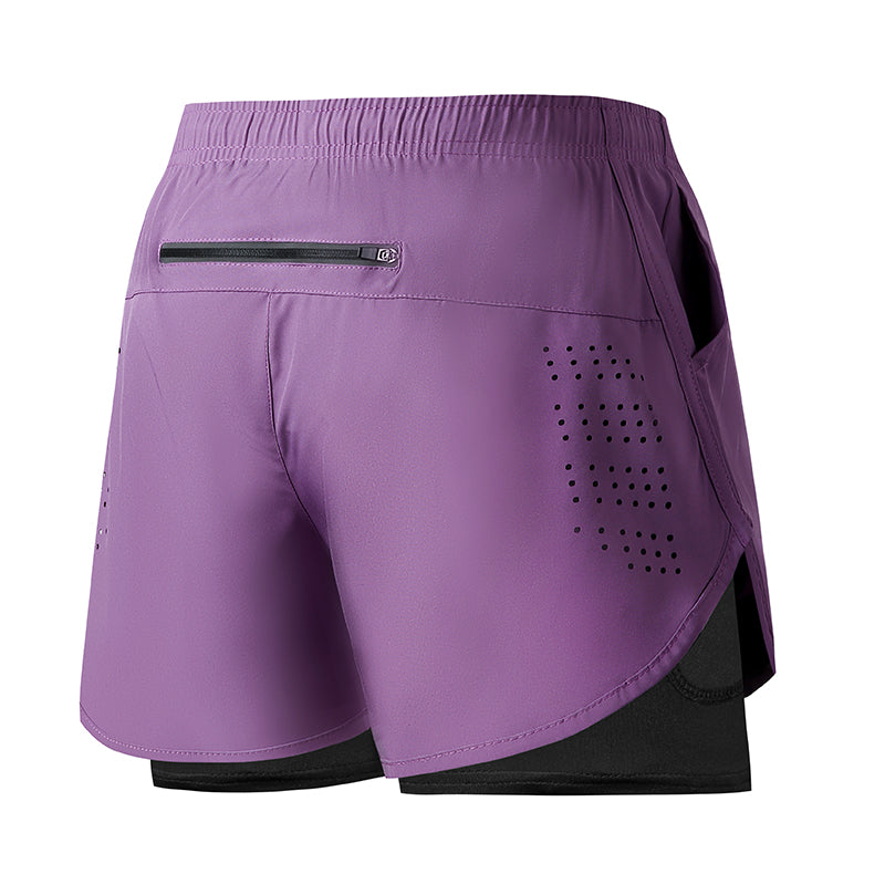 Men Running Shorts Quick-Drying Fitness Shorts Double Layer Workout Pants for Training & Bodybuilding